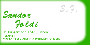 sandor foldi business card